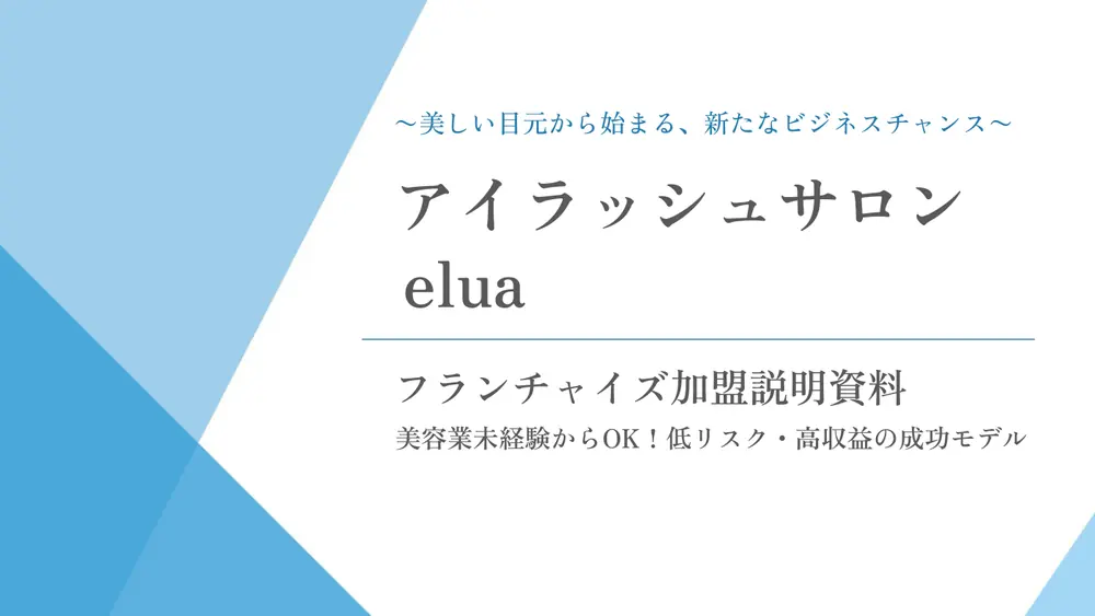 elua(エルア) 加盟説明資料 1枚目